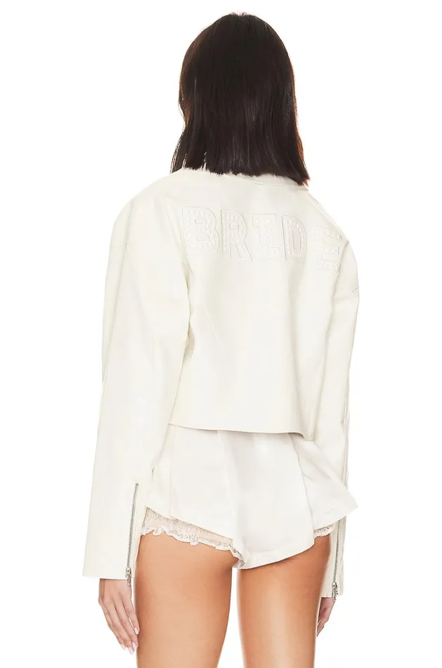 Bride Moto Jacket Bright White Women Lovers Friends Jackets and Coats
