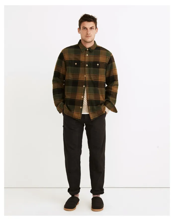 Brushed Flannel Easy Long Sleeve Shirt In Plaid Asparagus Men Madewell Jackets Brushed Flannel Easy Long Sleeve Shirt In Plaid Asparagus Men Madewell Jackets