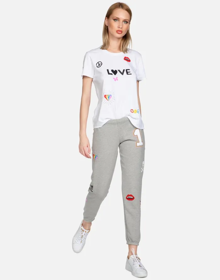 Brynn 1 Love Heather Grey Women039s Lauren Moshi Long Sweatpants