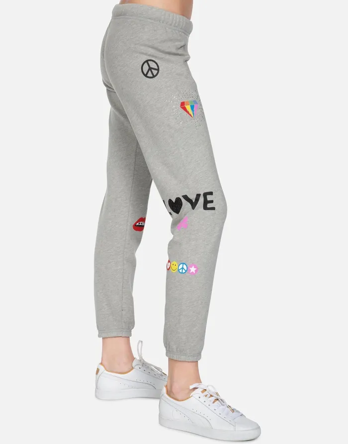 Brynn 1 Love Heather Grey Women039s Lauren Moshi Long Sweatpants