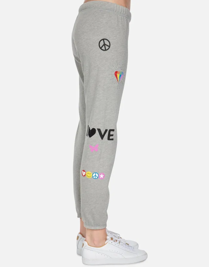 Brynn 1 Love Heather Grey Women039s Lauren Moshi Long Sweatpants