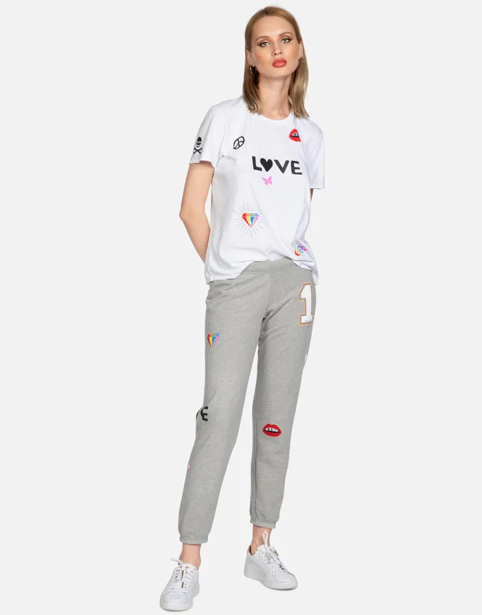 Brynn 1 Love Heather Grey Women039s Lauren Moshi Long Sweatpants
