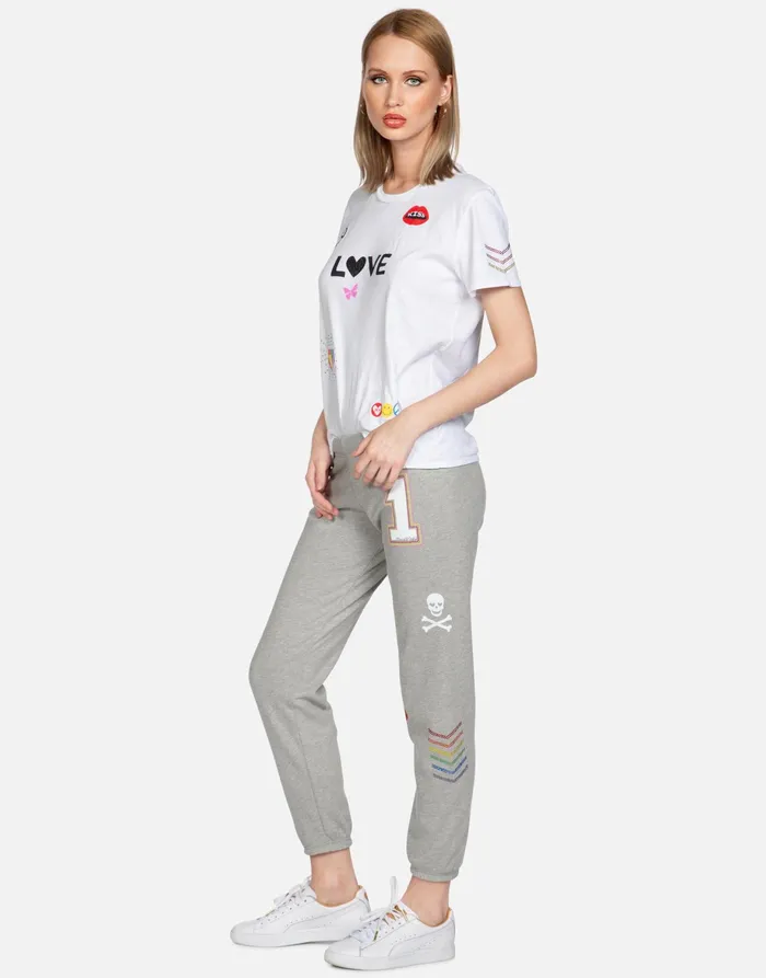 Brynn 1 Love Heather Grey Women039s Lauren Moshi Long Sweatpants