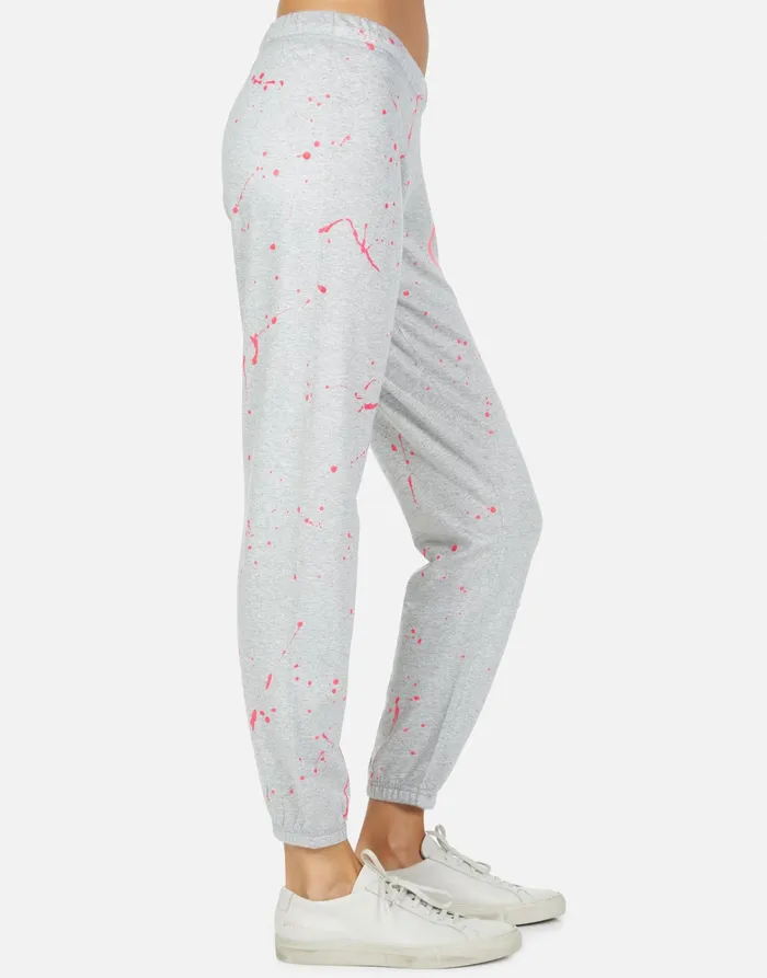 Brynn Airbrush Peace Heather Grey Women039s Lauren Moshi Long Sweatpants