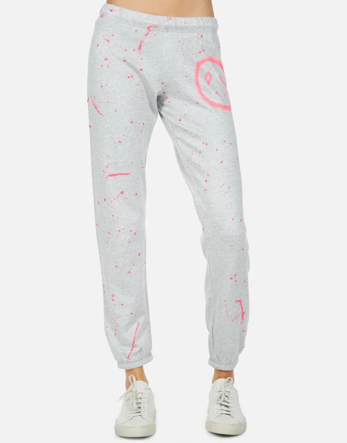 Brynn Airbrush Peace Heather Grey Women039s Lauren Moshi Long Sweatpants