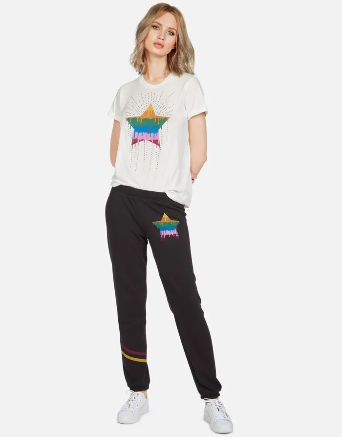 Brynn Dripping Star Onyx Women039s Lauren Moshi Long Sweatpants