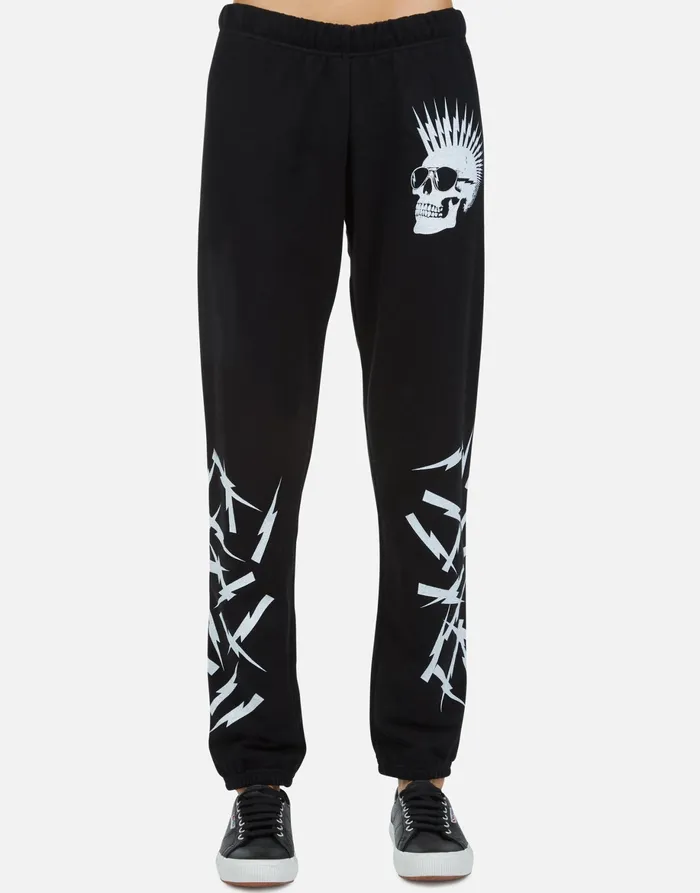 Brynn X Lightning Skull Black Women039s Lauren Moshi Long Sweatpants