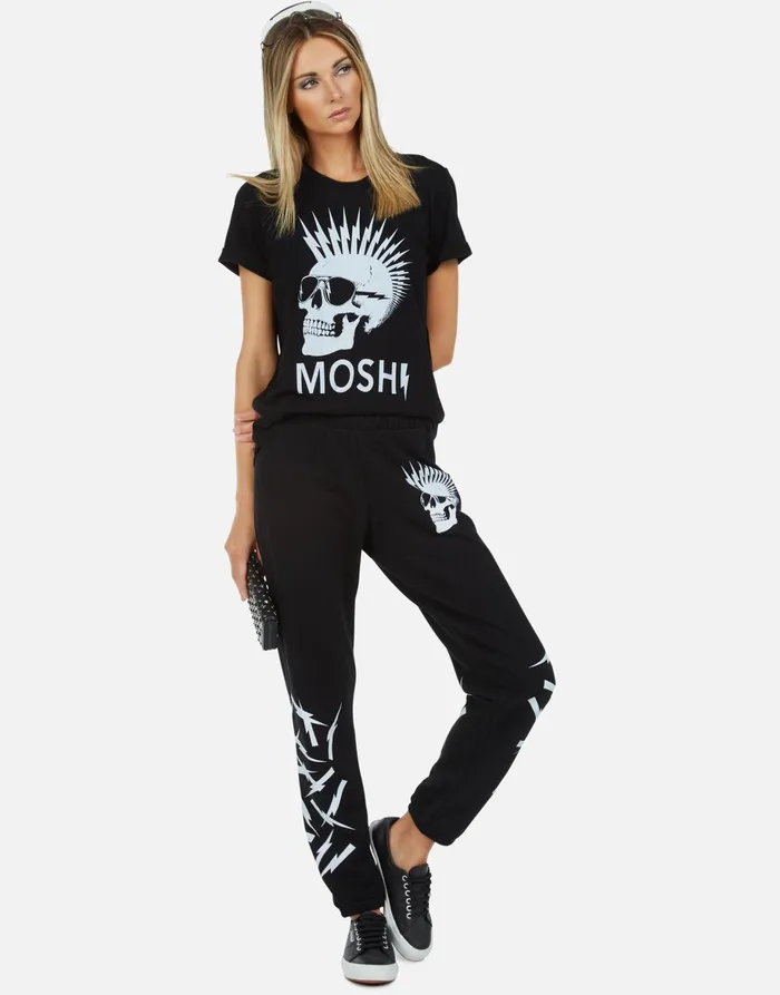 Brynn X Lightning Skull Black Women039s Lauren Moshi Long Sweatpants