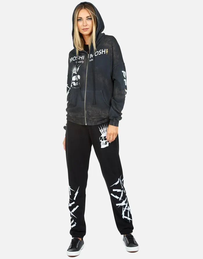 Brynn X Lightning Skull Black Women039s Lauren Moshi Long Sweatpants