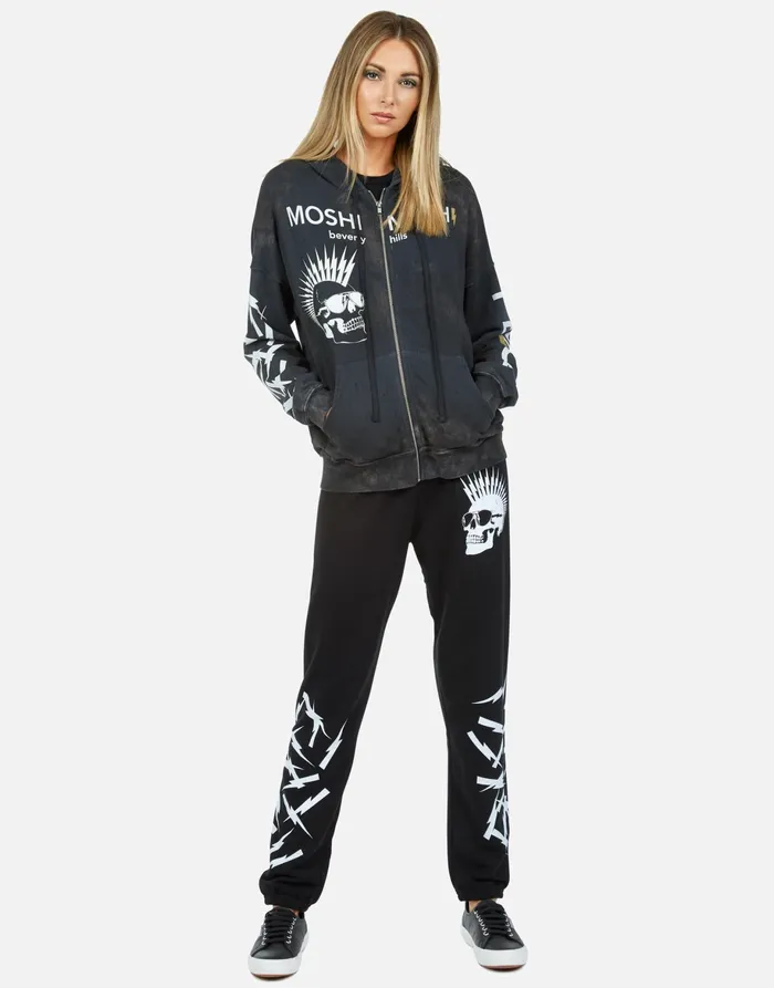 Brynn X Lightning Skull Black Women039s Lauren Moshi Long Sweatpants