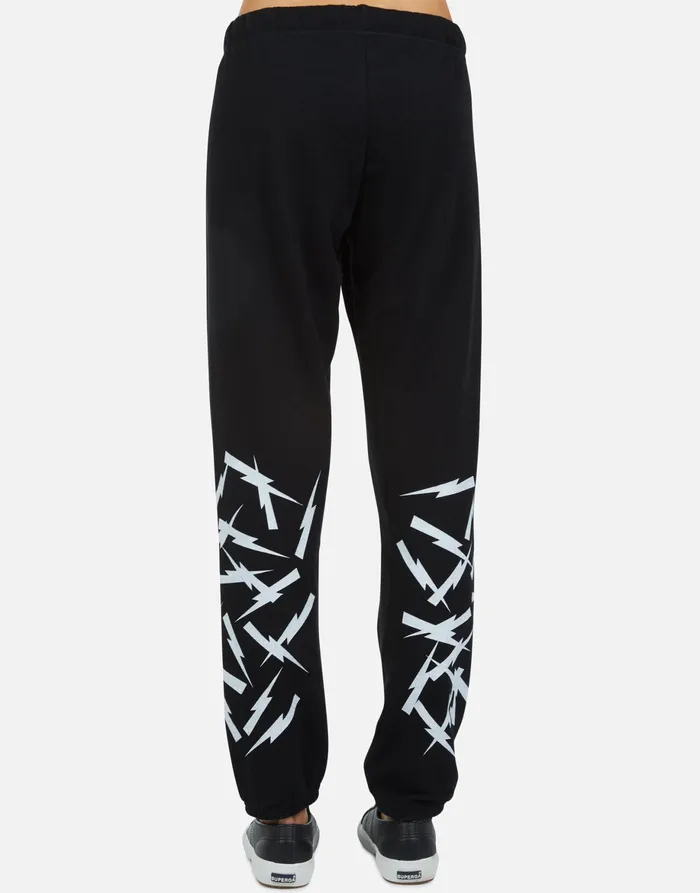 Brynn X Lightning Skull Black Women039s Lauren Moshi Long Sweatpants