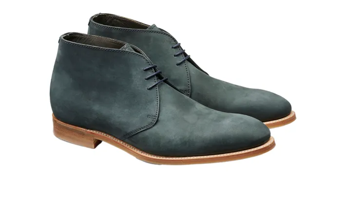 Burwick 8211 Navy Nubuck Mens Barker Shoes Mens Boots