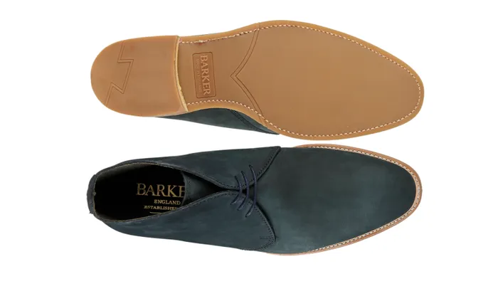 Burwick 8211 Navy Nubuck Mens Barker Shoes Mens Boots