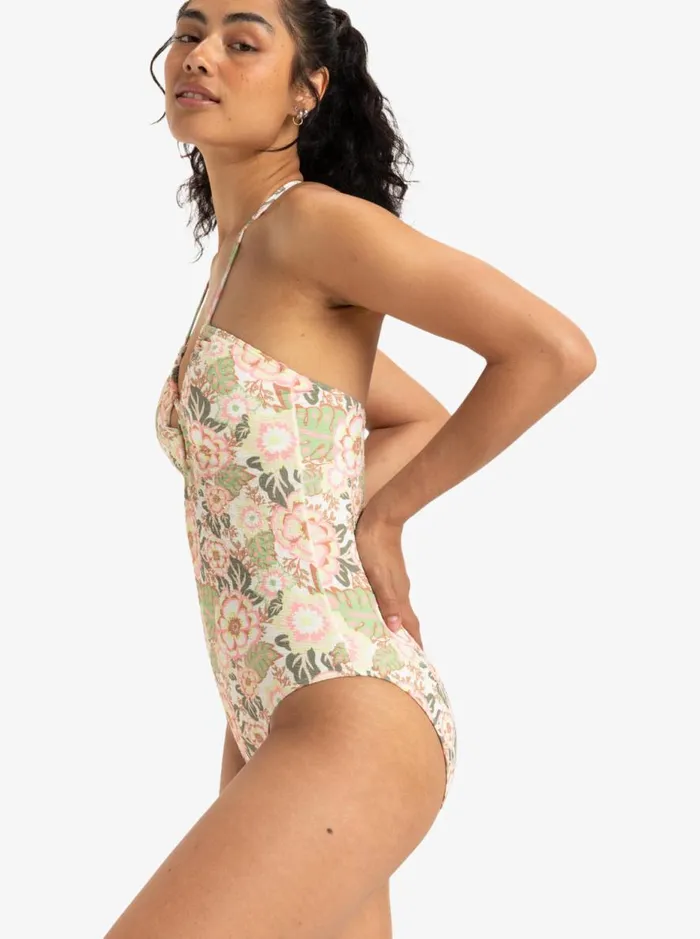 Canarias 8211 One Piece Swimsuit Oil Green Wild Flower Swim Women Roxy Swimsuits