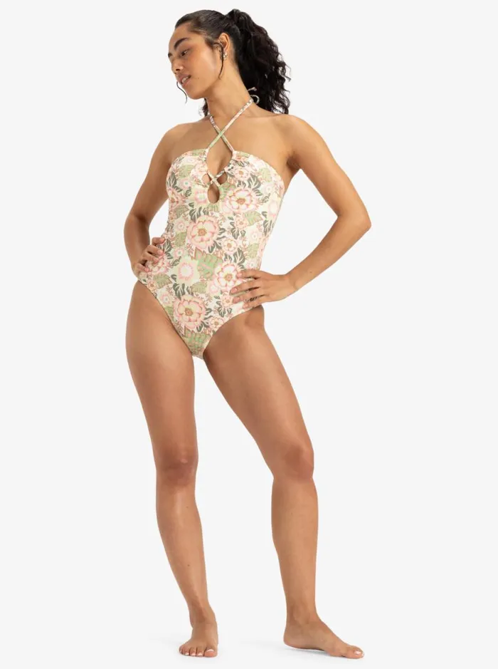 Canarias 8211 One Piece Swimsuit Oil Green Wild Flower Swim Women Roxy Swimsuits