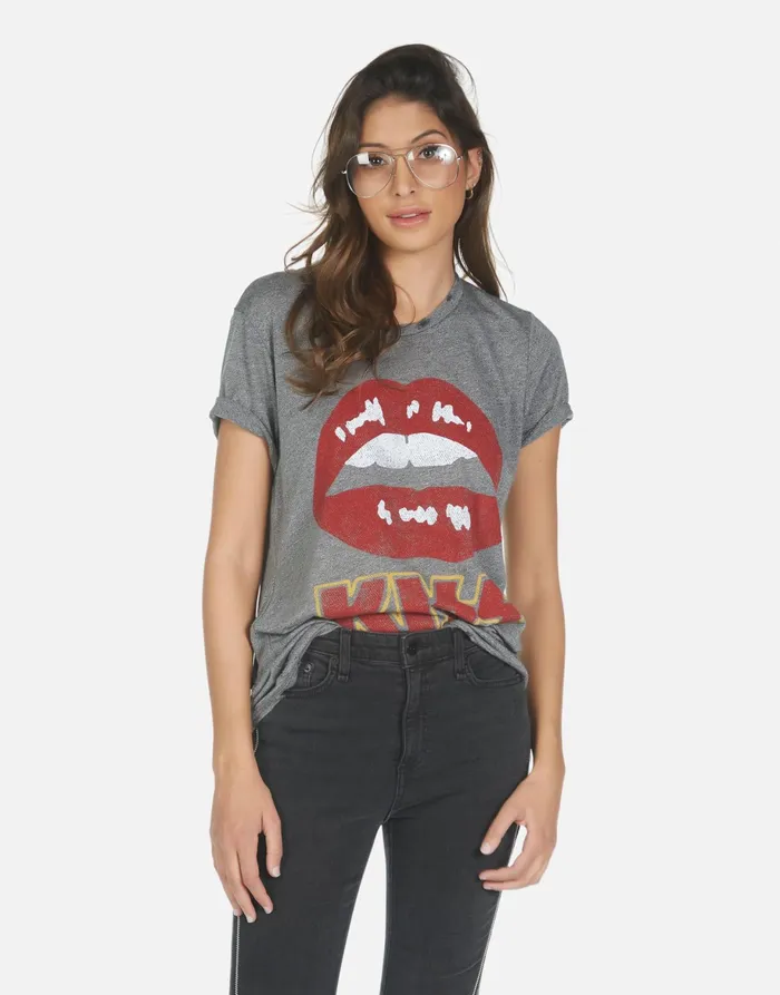 Capri Kiss Lip Heather Grey Women039s Lauren Moshi Short Sleeve