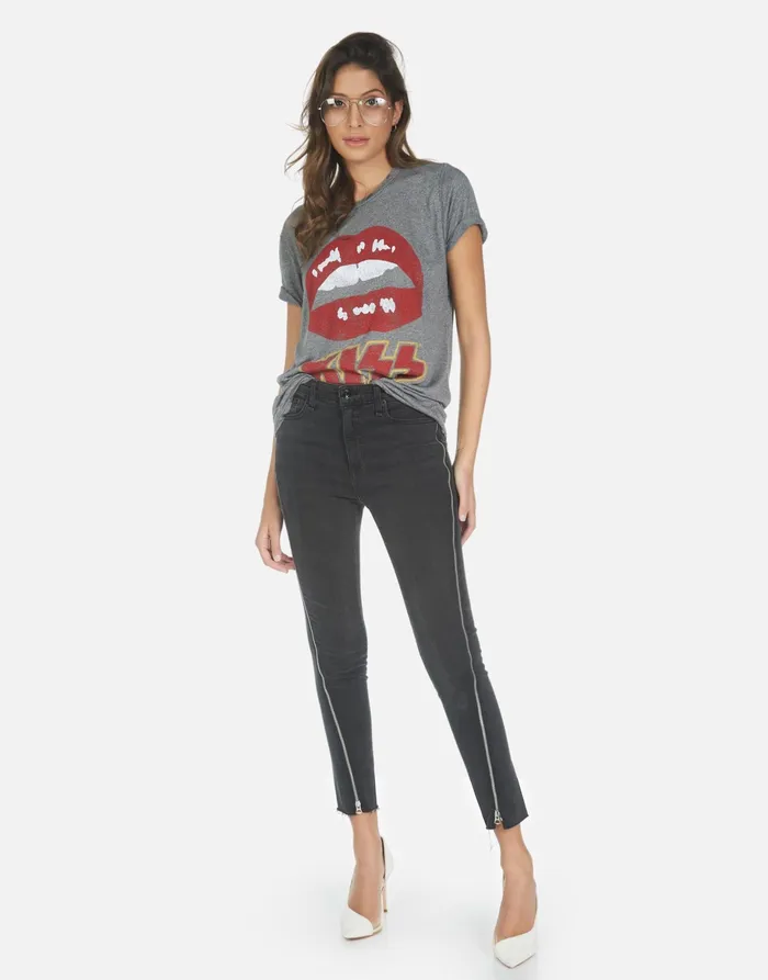Capri Kiss Lip Heather Grey Women039s Lauren Moshi Short Sleeve