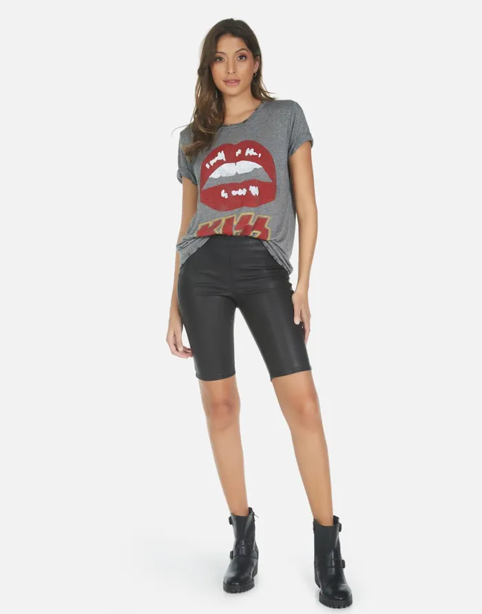 Capri Kiss Lip Heather Grey Women039s Lauren Moshi Short Sleeve
