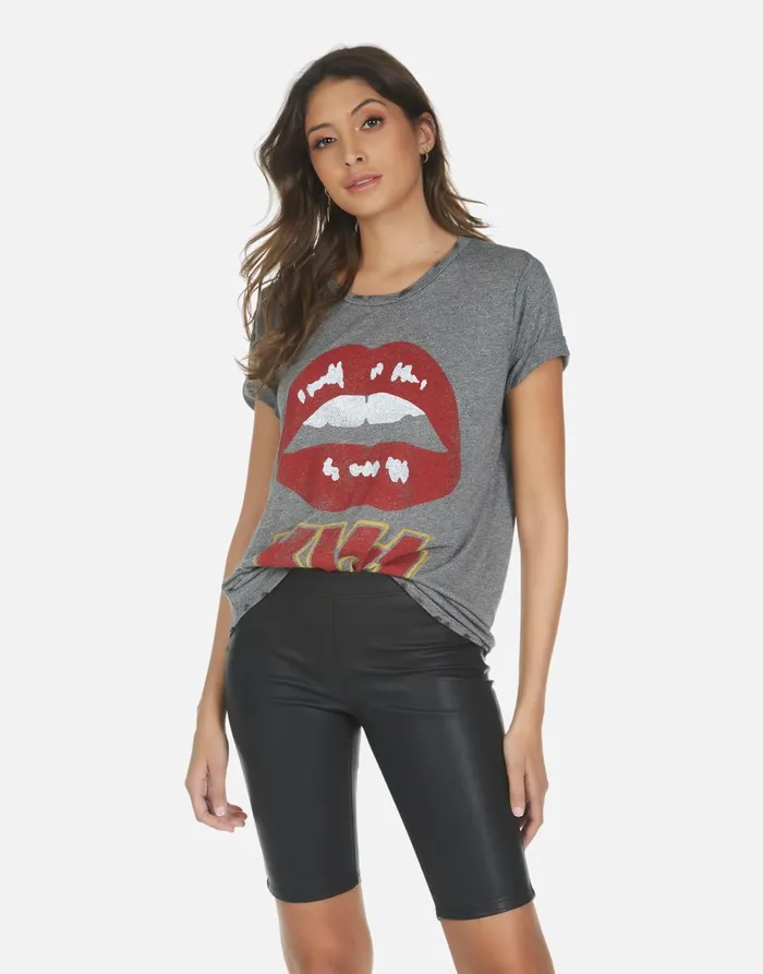 Capri Kiss Lip Heather Grey Women039s Lauren Moshi Short Sleeve