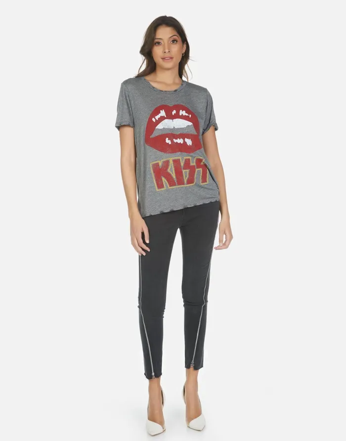 Capri Kiss Lip Heather Grey Women039s Lauren Moshi Short Sleeve