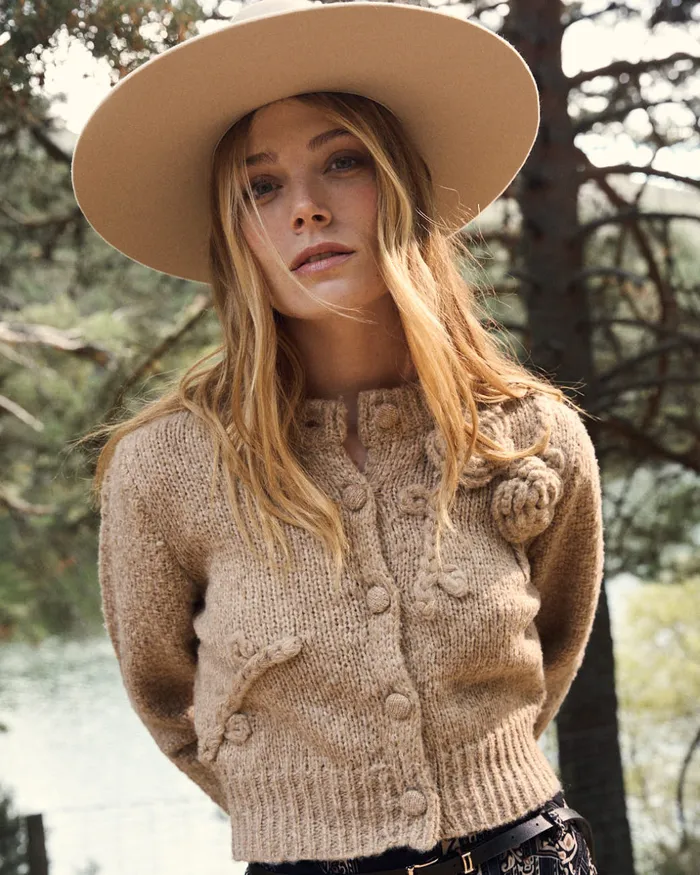 Cardigan Knitted Cloe Camel Women Polin Et Moi Cardigans And Sweaters