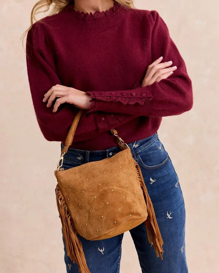 Carmina Studs Bag Camel Women Polin Et Moi Bags