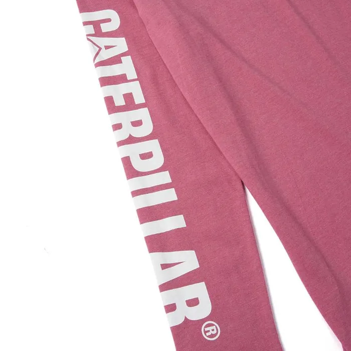 Cat Footwear Trademark Banner Long Sleeve Tee Women Tops and Outerwear