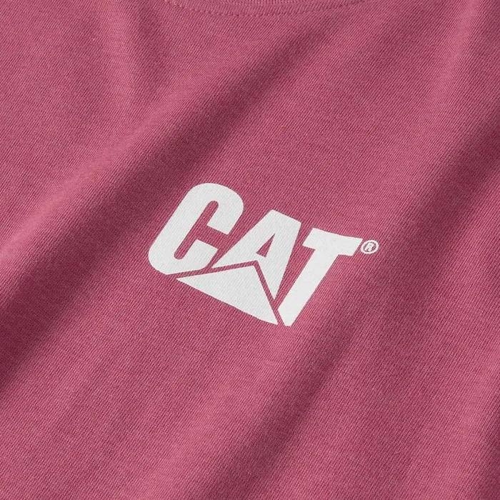 Cat Footwear Trademark Banner Long Sleeve Tee Women Tops and Outerwear