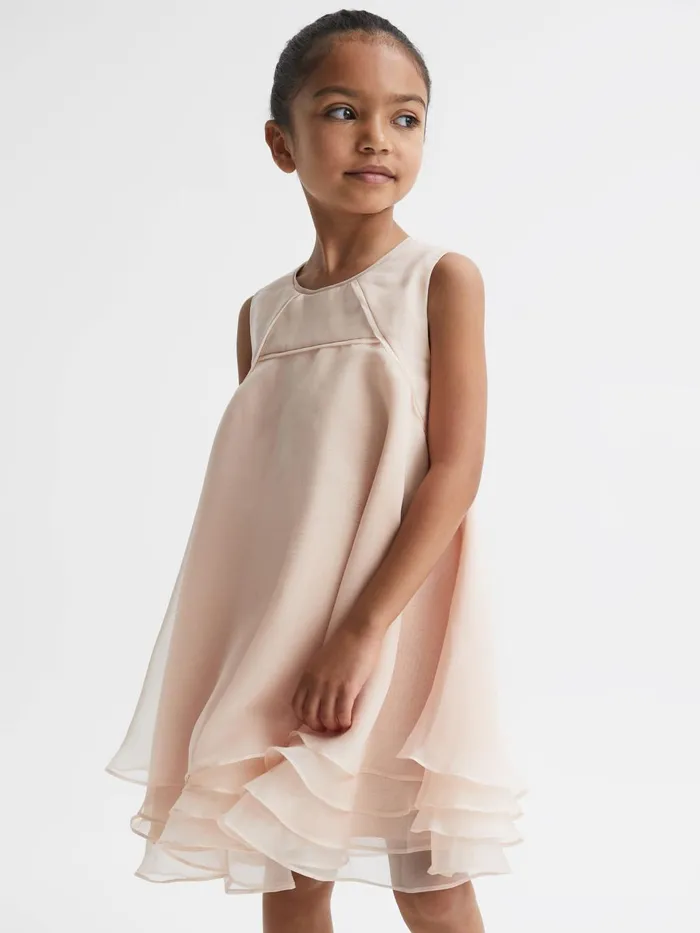 Children Alexis Layered Tulle Dress Pink Reiss Dresses and Jumpsuits