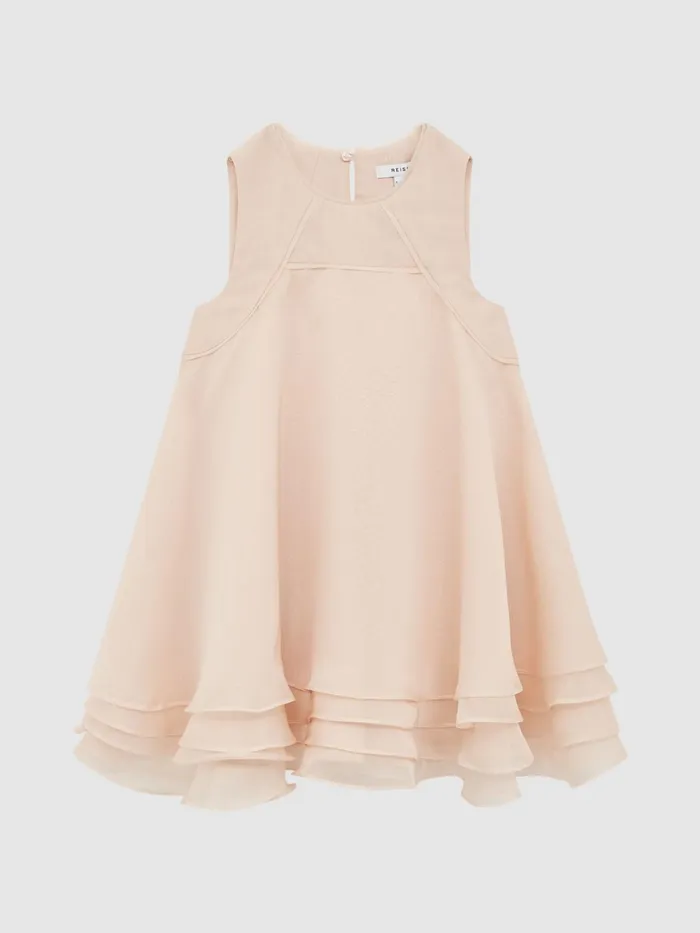 Children Alexis Layered Tulle Dress Pink Reiss Dresses and Jumpsuits