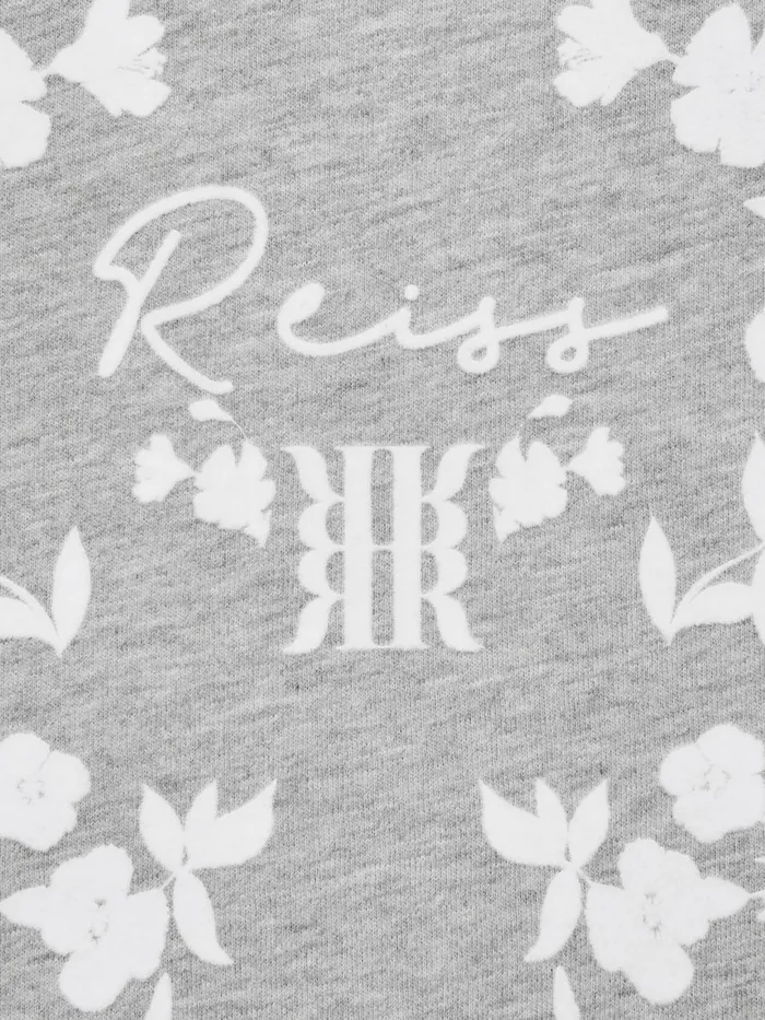 Children Bobbi Motif Crew Neck TShirt Grey Marl Reiss Tops and Tshirts