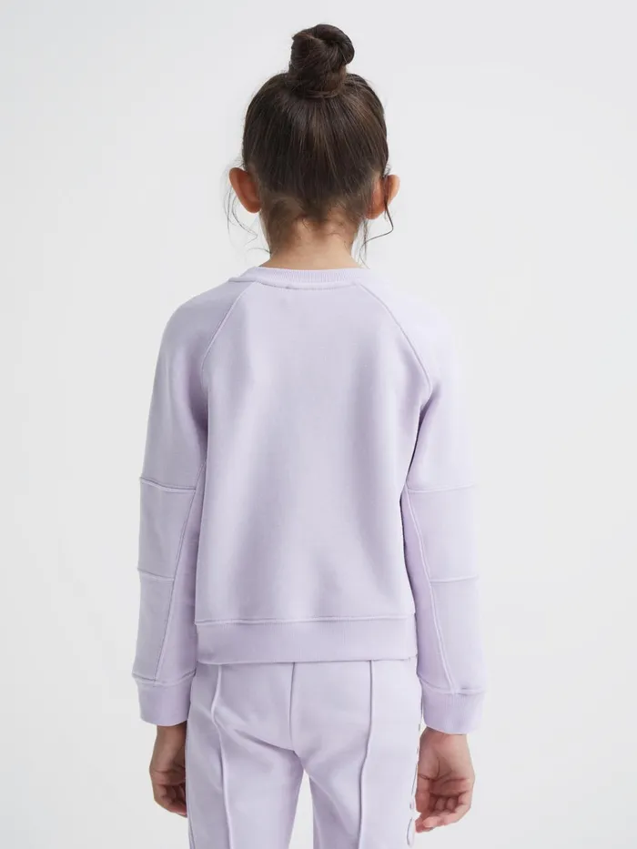 Children Bryony Sequin Crew Neck Jumper Lilac Reiss Sweats and Hoodies