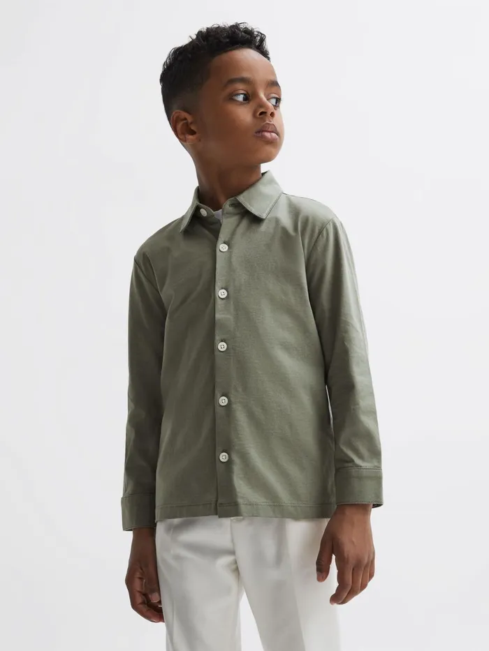 Children Hendon Cotton Shirt Sage Reiss Shirts