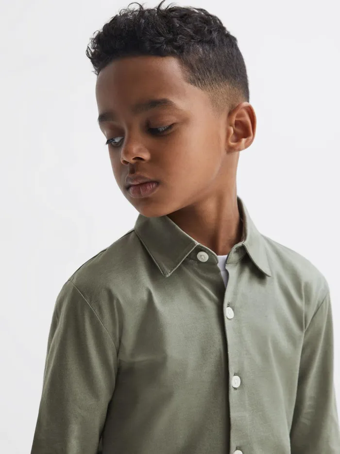 Children Hendon Cotton Shirt Sage Reiss Shirts