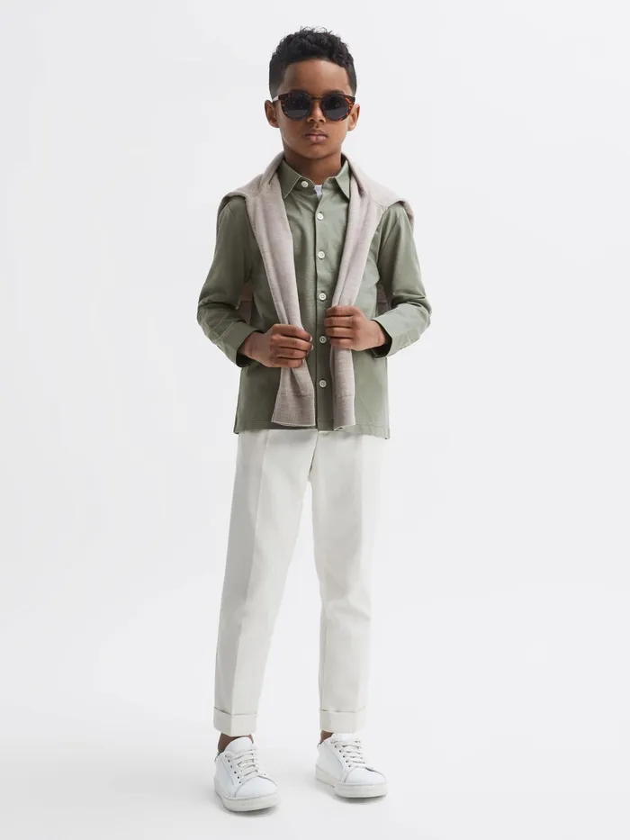 Children Hendon Cotton Shirt Sage Reiss Shirts