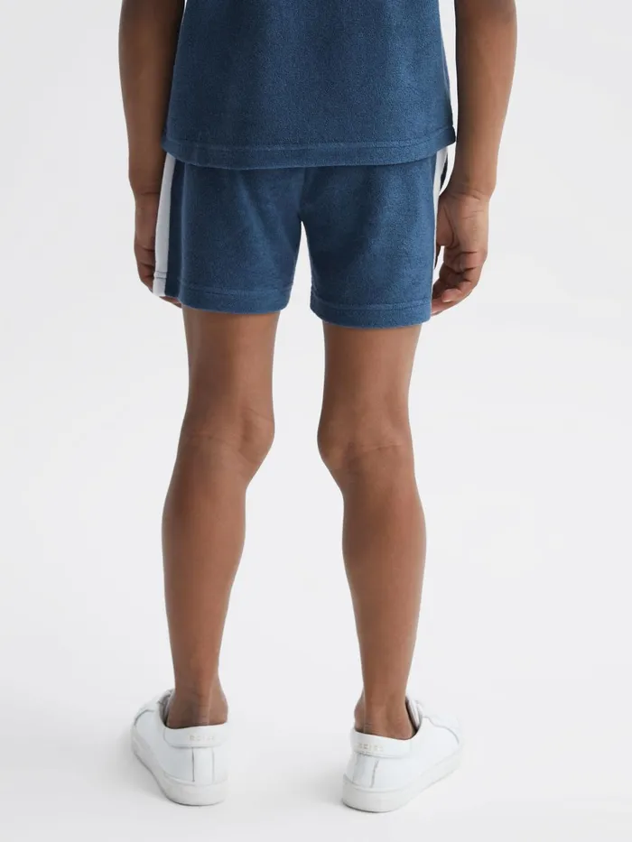 Children Marine Towelling Drawstring Shorts Cobalt Blue Reiss CoOrds