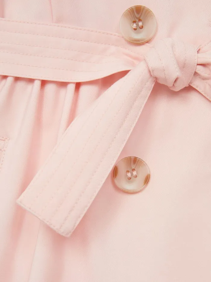 Children Naomi Puff Sleeve Belted Dress Pink Reiss Dresses and Jumpsuits