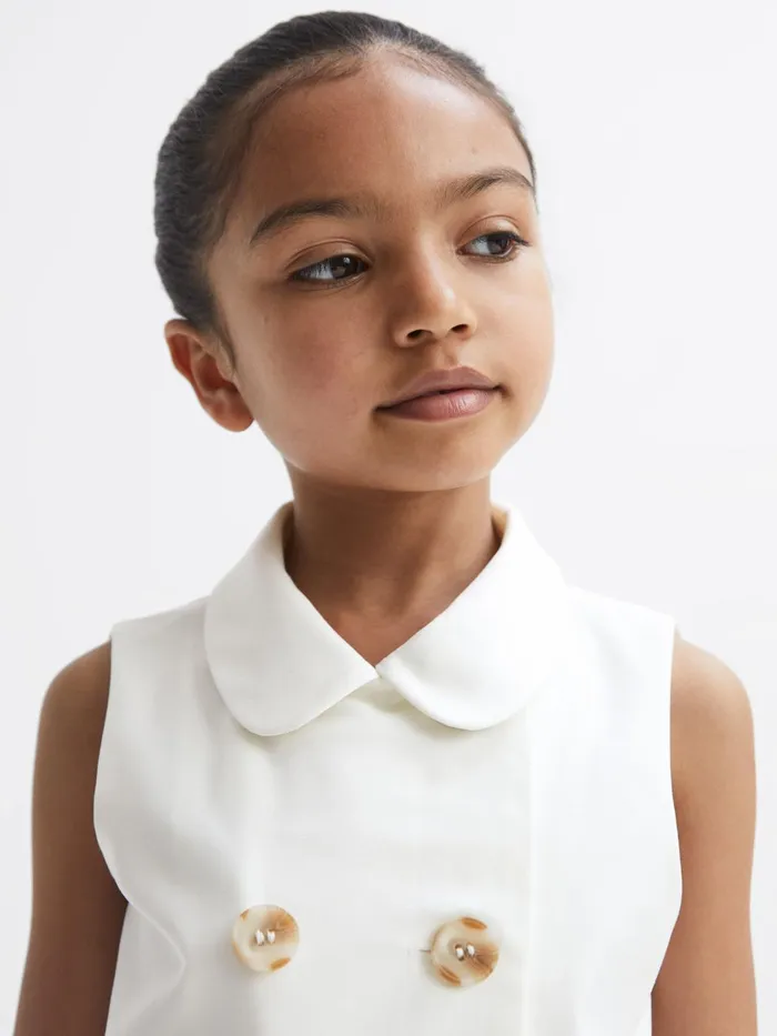 Children Natalie Sleeveless Belted Dress White Reiss Dresses and Jumpsuits
