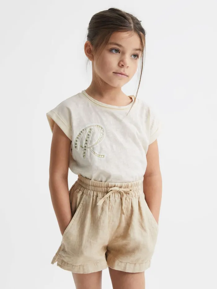 Children Tabby Embellished TShirt Off White Reiss Tops and Tshirts