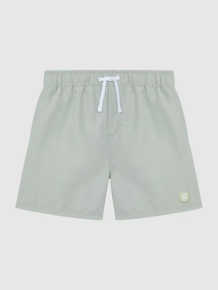 Children Wave Plain Drawstring Swim Shorts Bright Blue Reiss Swimwear