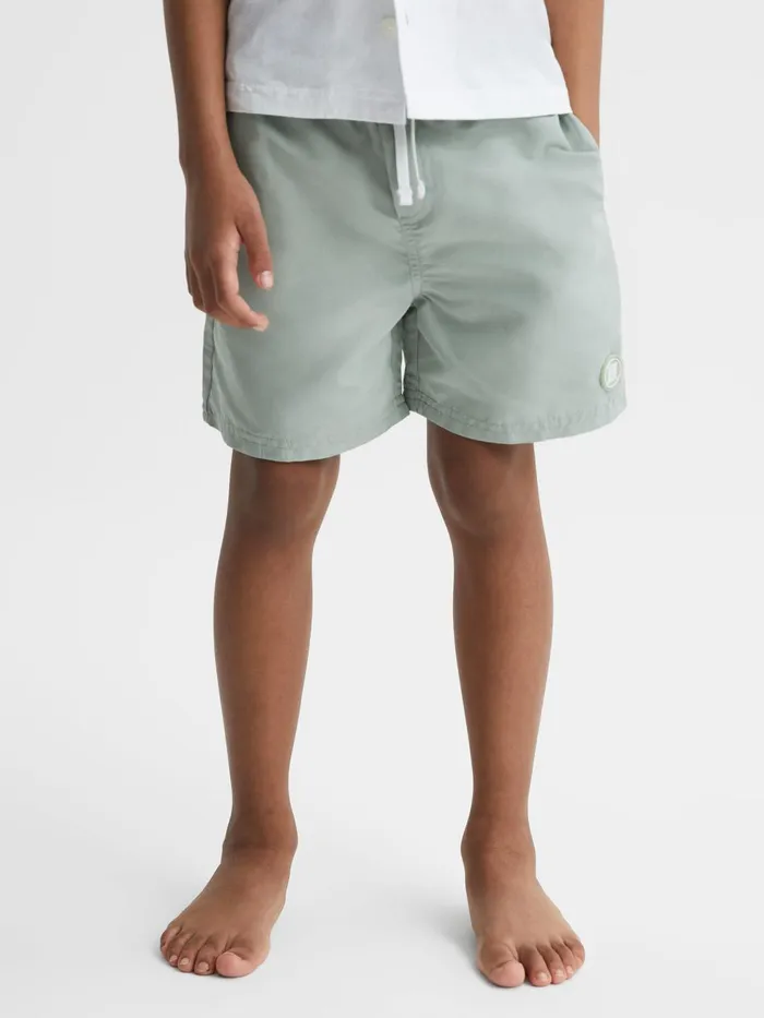 Children Wave Plain Drawstring Swim Shorts Bright Blue Reiss Swimwear