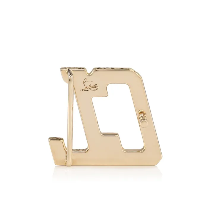 Christian Louboutin Belts Men Happy Rui CL Logo Belt Buckle Belt Buckle 8211 Hammered Metal 8211 Gold