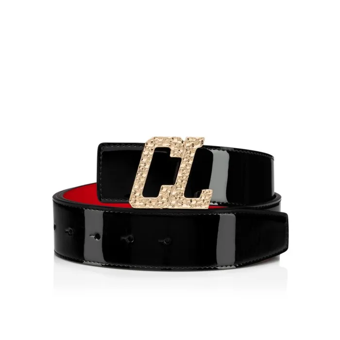 Christian Louboutin Belts Men Happy Rui CL Logo Belt Buckle Belt Buckle 8211 Hammered Metal 8211 Gold