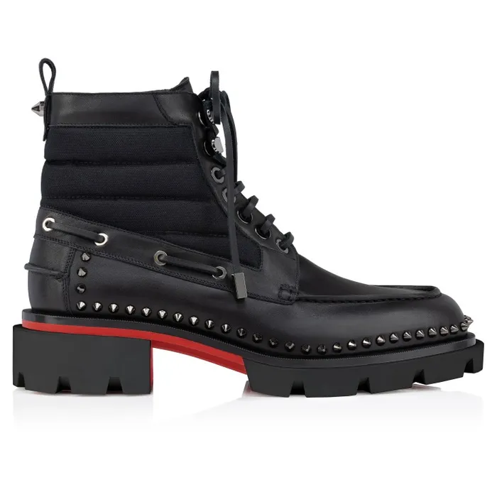 Christian Louboutin Boots Men Our Steckel Boot Boots 8211 Calf Leather And Olona Canva 8211 Black