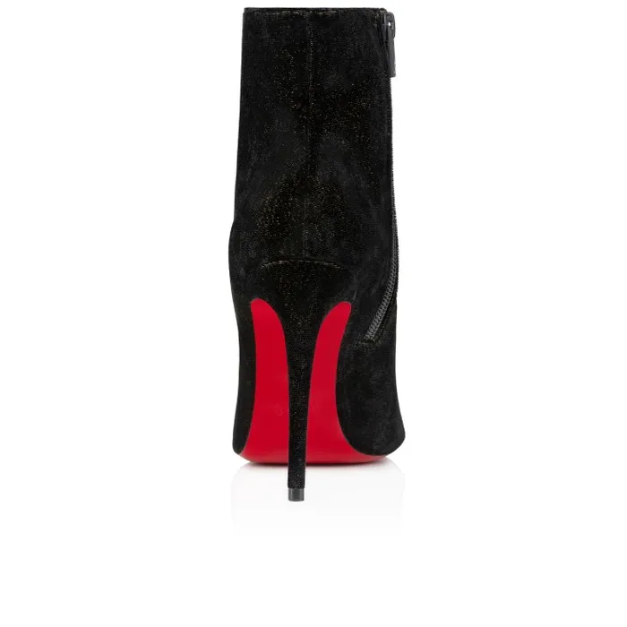 Christian Louboutin Boots Women Kate Max Booty 100 Mm Low Boots 8211 Velvet D039Or 8211 Black