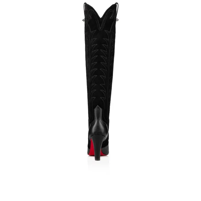 Christian Louboutin Boots Women Santia Botta 85 Mm Boots 8211 Calf Leather And Veau Velours 8211 Black