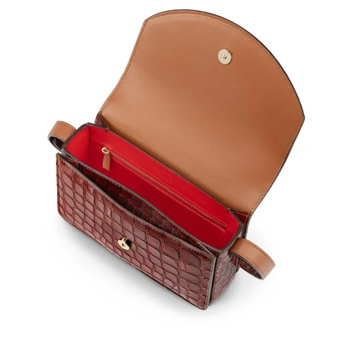 Christian Louboutin Crossbody Bags Women Loubi54 Crossbody Bag 8211 Alligator Embossed Calf Leather 8211 Acajou
