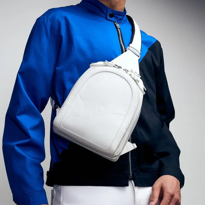 Christian Louboutin Crossbody Bags MenWomen Loubifunk Backpack 8211 Grained Calf Leather And Smooth Calf Leather 8211 White Christian Louboutin Crossbody Bags MenWomen Loubifunk Backpack 8211 Grained Calf Leather And Smooth Calf Leather 8211 White
