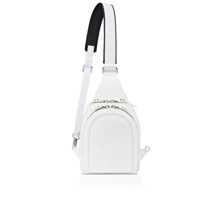 Christian Louboutin Crossbody Bags MenWomen Loubifunk Backpack 8211 Grained Calf Leather And Smooth Calf Leather 8211 White