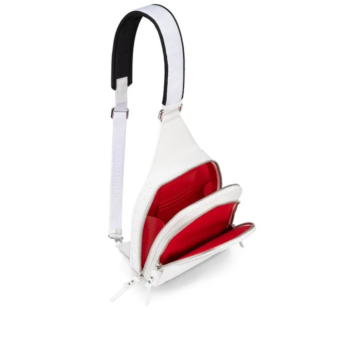 Christian Louboutin Crossbody Bags MenWomen Loubifunk Backpack 8211 Grained Calf Leather And Smooth Calf Leather 8211 White